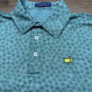 Clubhouse Collection Masters Augusta LARGE Golf Polo Shirt Italy Green Floral